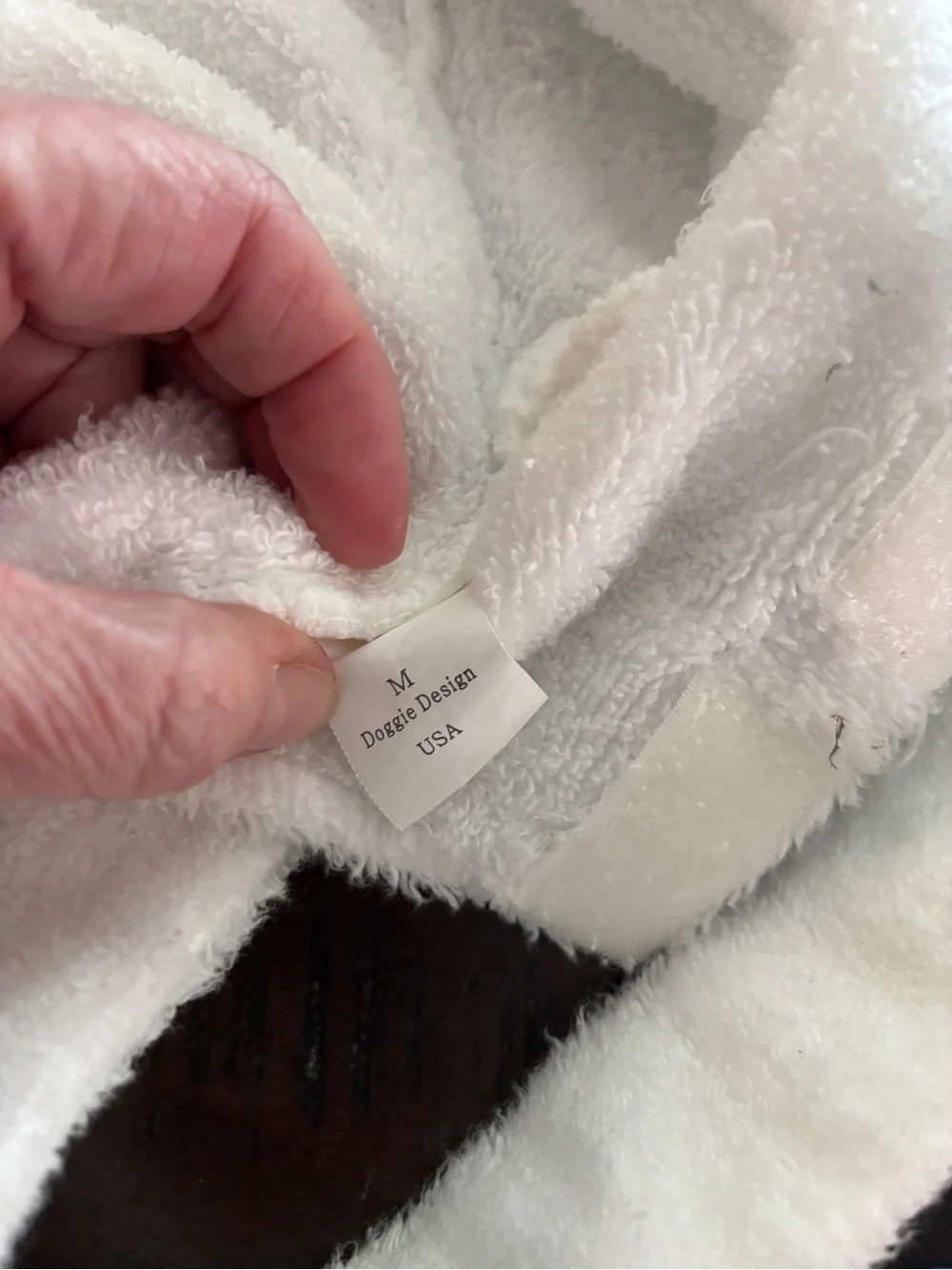 Plush White Crown Pet Robe - Soft Fleece Dog Robe